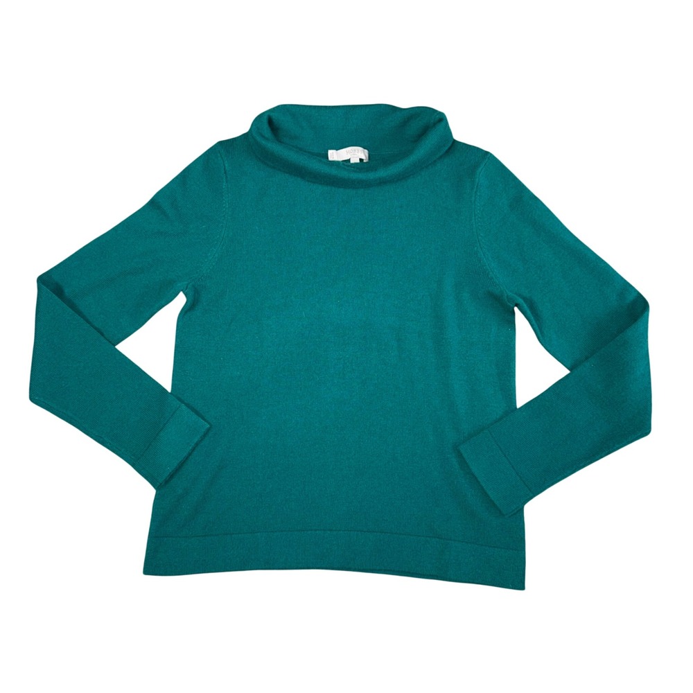 Hobbs London Teal Green Merino Wool Cashmere Blend Cowl‎ Neck Sweater Size S - Picture 2 of 5